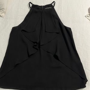 Banana republic black ruffle halter petite small
